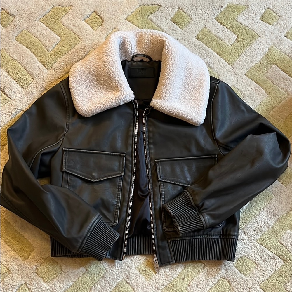 Blank NYC Bomber Jacket with Shearling Collar